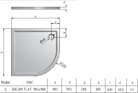 ROLTECHNIK DREAM FLAT sprchová vanička 900 x 900 x 60 mm, čtvrtkruh   8000285
